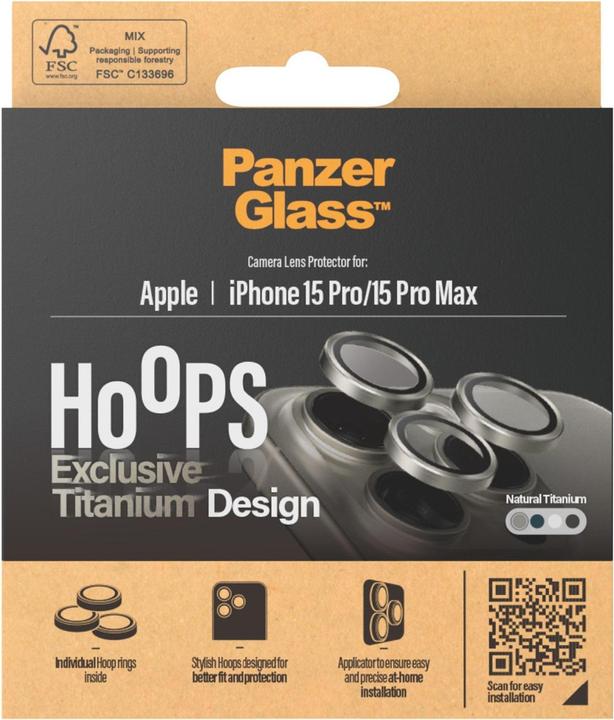 Actual product image PanzerGlass Hoops Camera Lens Protector (1 Piece, Apple iPhone 15 Pro, Apple iPhone 15 Pro Max)