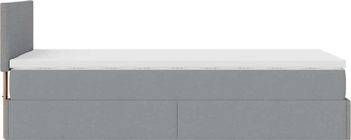 Produktbild VidaXL Ottoman-Bett mit Matratze Hellgrau 90x190 cm Stoff (90 x 190 cm)