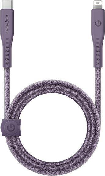 Actual product image Energea cable Flow USB-C - Lightning C94 MFI 1.5m fioletowy/purple 60W 3A PD Fast Charge (1.50 m, USB 3.0)