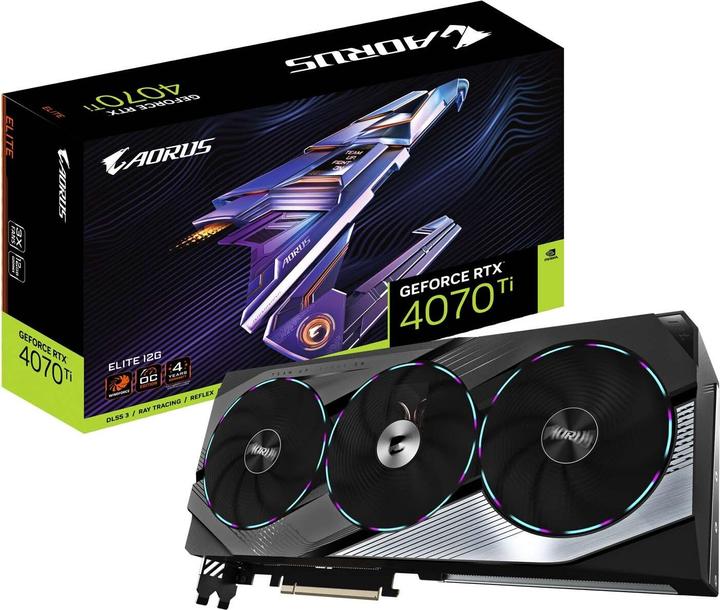 Actual product image Gigabyte AORUS GeForce RTX 4070 Ti ELITE (12 GB)