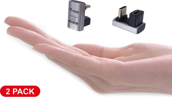 Actual product image equip Adapter USB 4.0 -> USB-C 40Gbps, 240W PD, 2-pack gr (0.02 m, USB 4.0, 240 W)