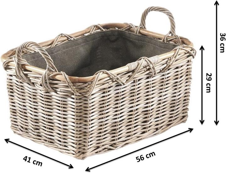 Immagine prodotto Kobolo Cesto per caminetto, Tessuto grigio Kubu scuro
