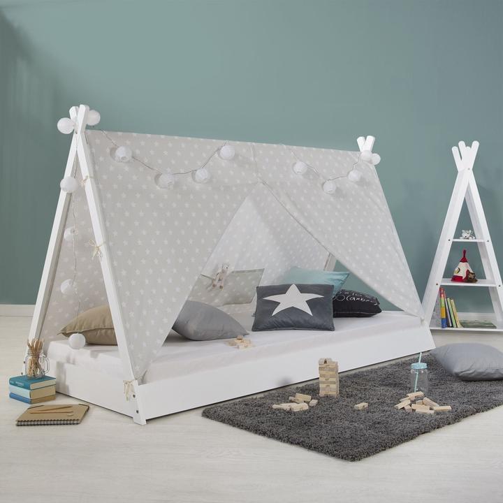 Actual product image Homestyle4u TIPI cot with mattress (90 x 200 cm)
