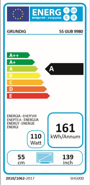 Label énergétique Grundig 55GUB9981 (55", LCD, 4K)