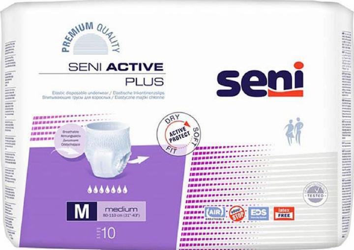 Seni Active Plus Pants Einweghosen M atmungsaktiv Hüftumfang 80-110cm 7 Tropfen (10 x, M)