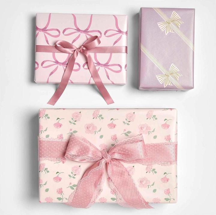 Produktbild Rico Design Geschenkpapier Schleifen, Streifen, Ros (Geschenkpapier, 1 x)