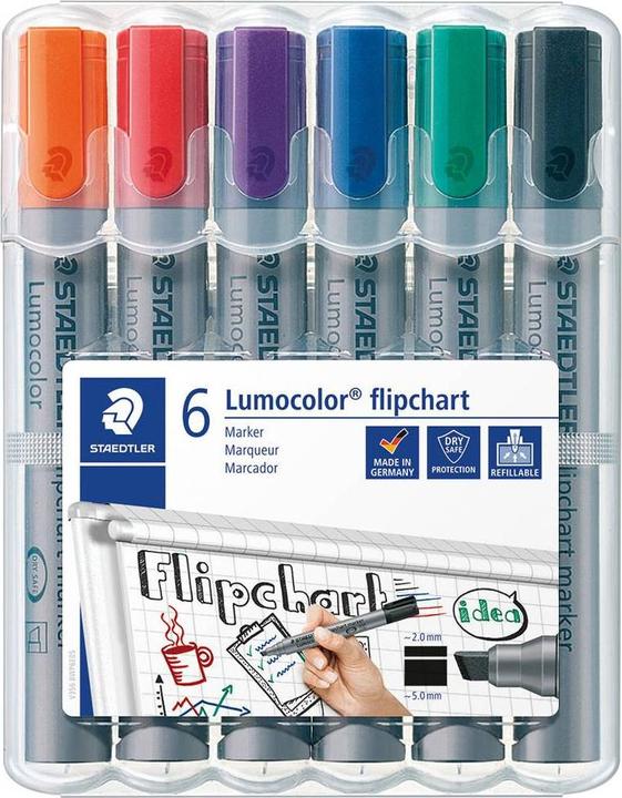 Productafbeelding Staedtler Lumocolor flipover marker (Grijs, 5 mm, 6 x)