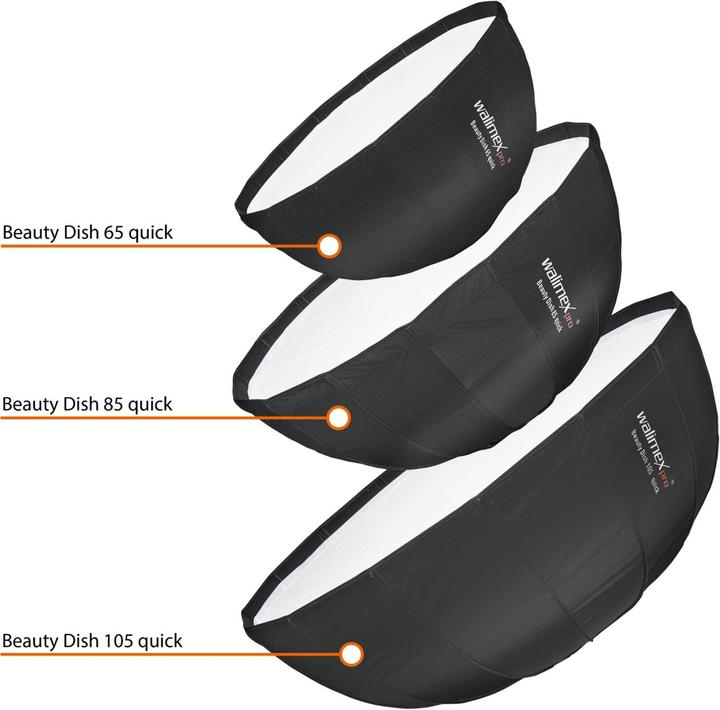 Immagine prodotto Walimex pro pro Studio Line Beauty Dish QA85 + adattatore Softbox Aurora/Bowens (Beauty Dish, 85 cm)