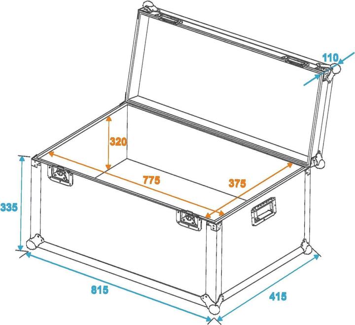 Produktbild Roadinger Case Transportcase (L x B x H) (19" Case)