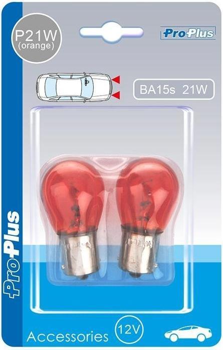Produktbild ProPlus Autolampe 12V 21W BA15s orange 2 Stück im Blister