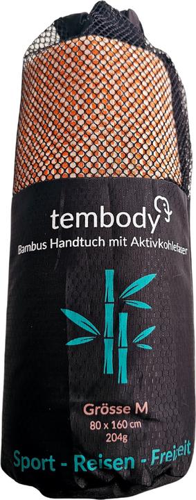 Tembo Bambus Reisehandtuch mit Aktivkohlefasern Orange M