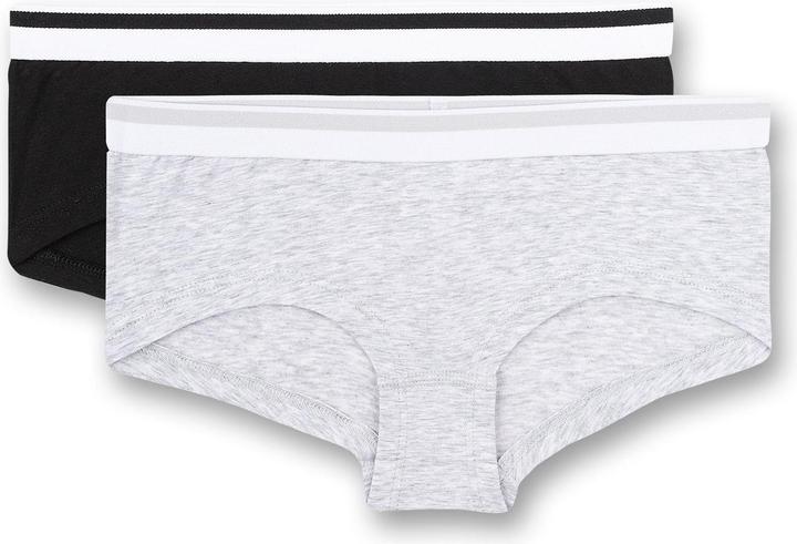 Sanetta Mädchen Cutbrief (Doppelpack) Graumelange und Schwarz