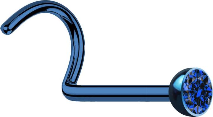 Produktbild Star Piercing Nasenstecker gebogen dunkelblau mit Kristall dunkelblau (Chirurgenstahl 316L, ohne Messing)