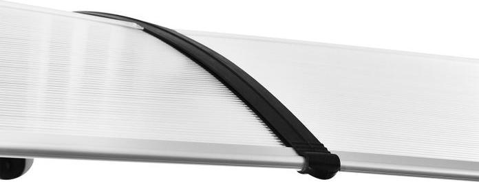 Image du produit Swisshandel24 Auvent pour porte d'entrée 75x195x23 cm 5mm Polycarbonate Alu Transparent