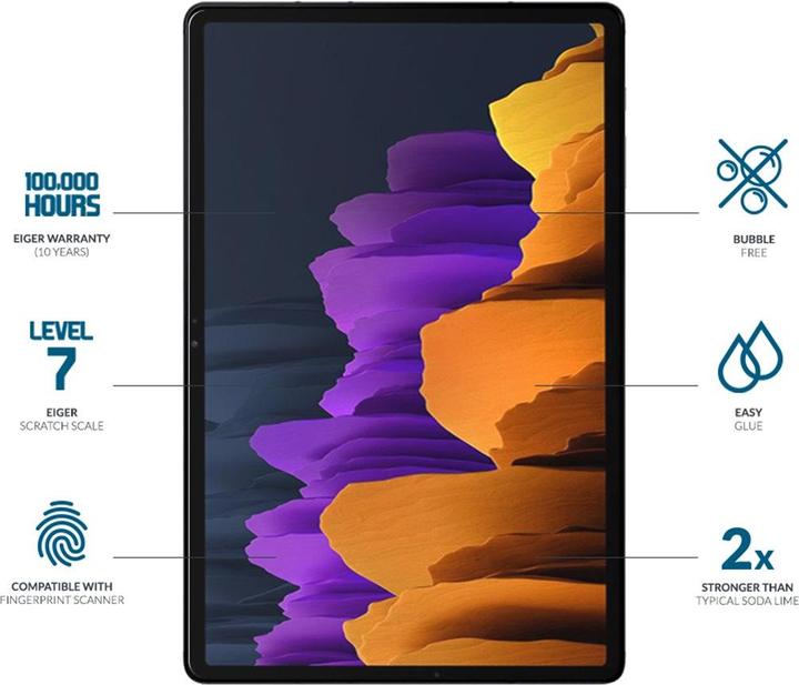 Actual product image Eiger Mountain Glass Clear (1 Piece, Galaxy Tab S8, Galaxy Tab S7, Galaxy Tab S9, Galaxy Tab S9 FE)
