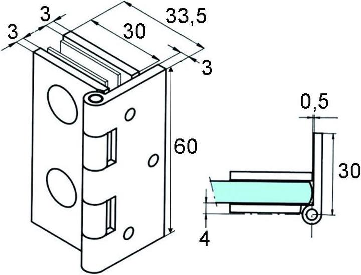 Image du produit Werkstarck Charnières de portes en verre