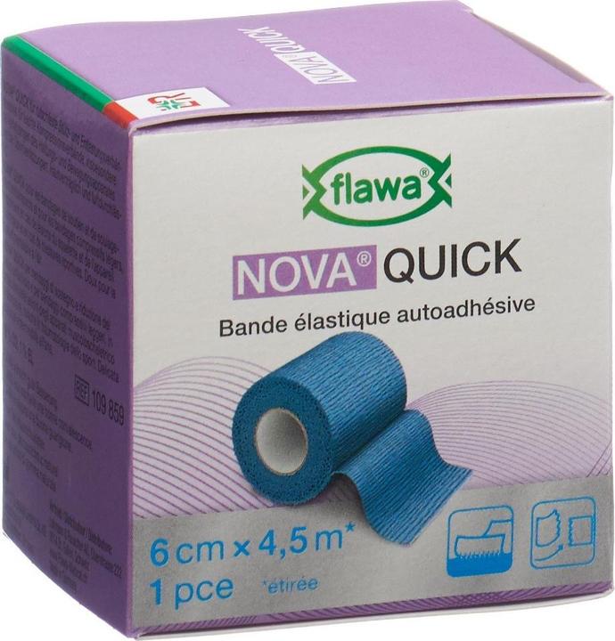 Produktbild Flawa Quick kohäsive Reissbinde 6cmx4.5m blau