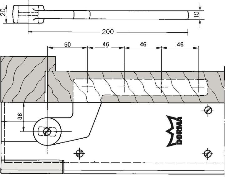 Actual product image Dormakaba Door lever 7411/46 for rebated doors