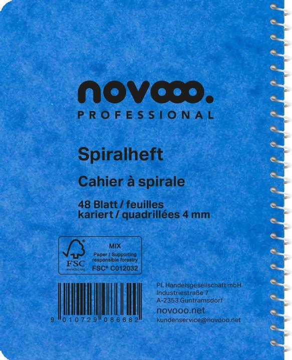 Produktbild Novooo Spiralheft assortiert (91 x 121 mm, Kariert)