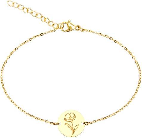 HCA Armband - "Your Flower" - Edelstahl vergoldet - Mohnblume (Edelstahl)