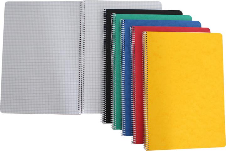 Actual product image Naturaline Spiral handle with pressboard cover (A4, Checked, Hardcover)