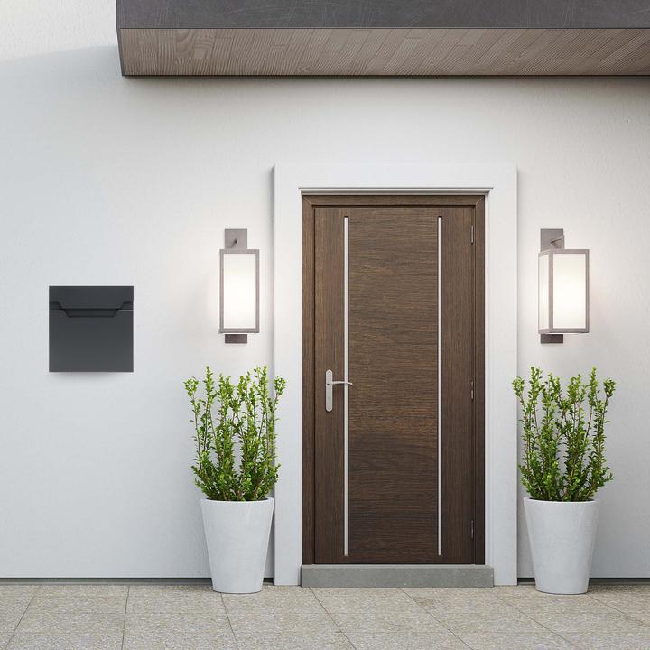 Actual product image XPOtool Letterbox Anthracite V61 with Newspaper Compartment and Soft Close Lockable Wall Postbox Mail Box