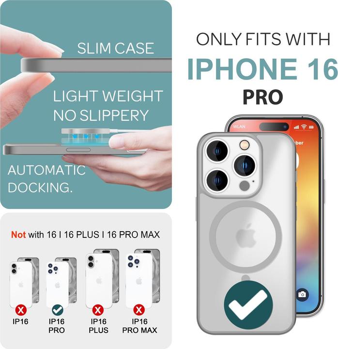 Actual product image Nalia Matte hybrid case with MagSafe function (Apple iPhone 16 Pro)