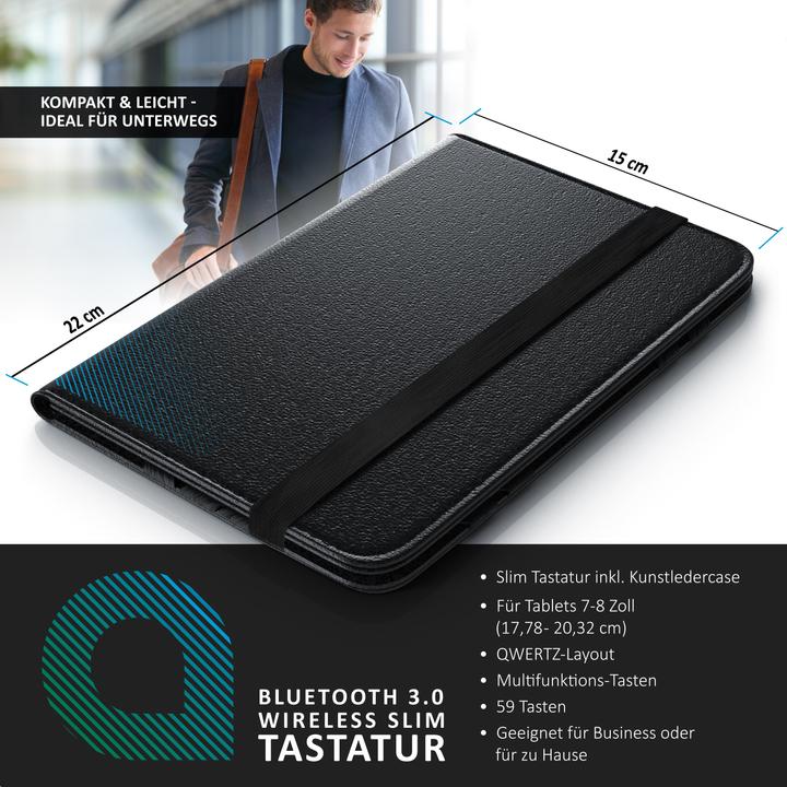 Immagine prodotto Aplic Tastiera Bluetooth con custodia per tablet da 7-8 pollici (DE, 7 - 8" Tablets)