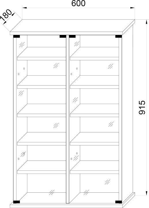 Valori nutrizionali e ingredienti VCM Holz CD DVD Stand Regal Glastür Tilano L (60 x 92 x 18 cm)