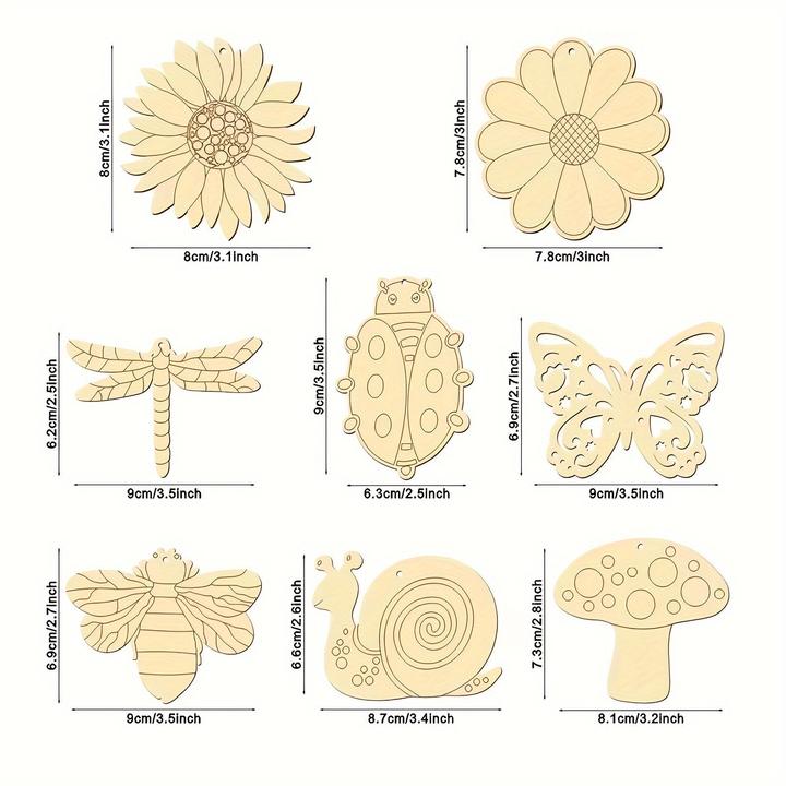 Immagine prodotto Activity Board 32 pezzi di dischi di legno da ritagliare per farfalle, kit di artigianato, ritagli di legno