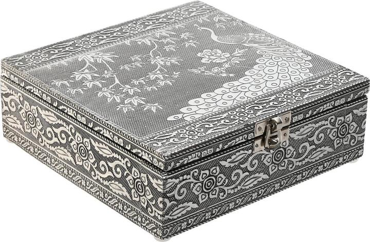 Image du produit Esprit Box-Schmuckkästchen Home grün Silberfarben Holz Aluminium 18 x 18 x 6 cm