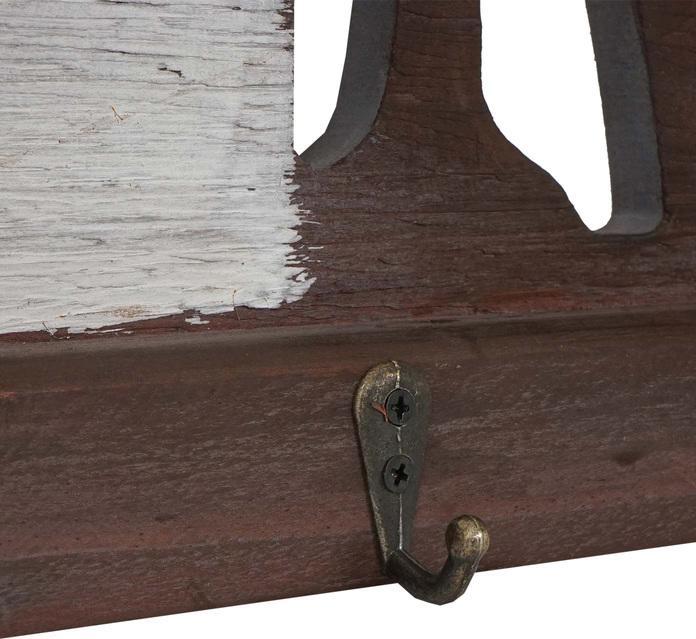 Immagine prodotto Mendler Appendiabiti da parete per la famiglia, pannello appendiabiti, casa di campagna in legno e metallo