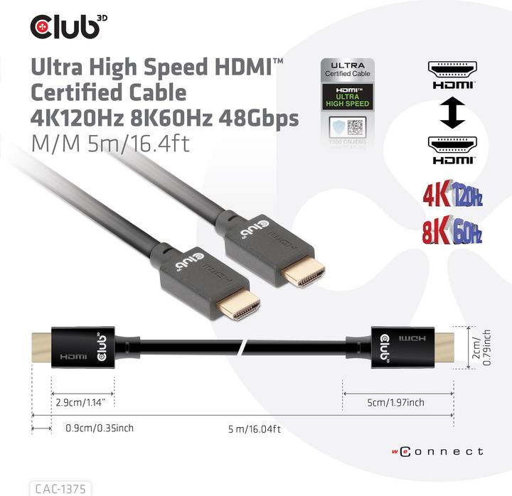 Immagine prodotto Club 3D HDMI (tipo A) - HDMI (tipo A) (5 m, HDMI)