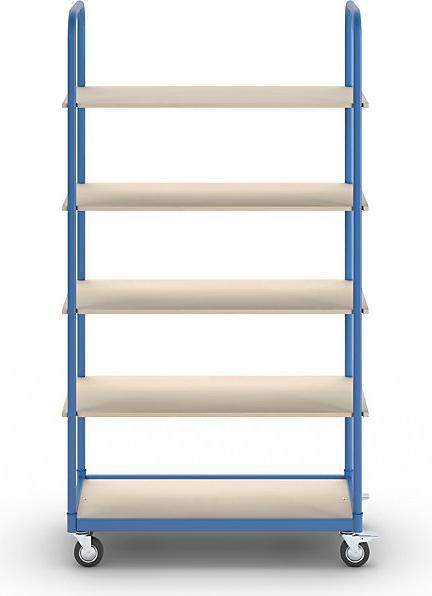 Actual product image eurokraft basic Shelf truck, 5 shelves, shelves LxW 1050 x 475 mm. (250 kg)
