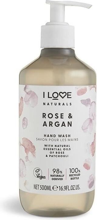 I Love Naturals Rose & Argan Hand Wash mit natürlichen Ölen 500ml (Flüssigseife, 500 ml)
