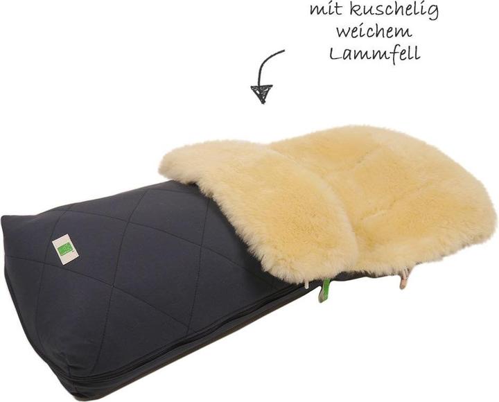 Actual product image Kaiser Lambskin footmuff Natura Organic Cotton - Anthracite Footmuffs for prams & buggies