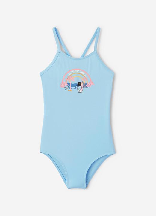 Immagine prodotto Olaian Badeanzug Surfen Mädchen Hanalei Summer Vibes hellblau (122)