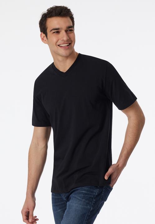 Image du produit Schiesser Lot de 2 t-shirts américains pour hommes avec col en V, 100% coton (3XL)