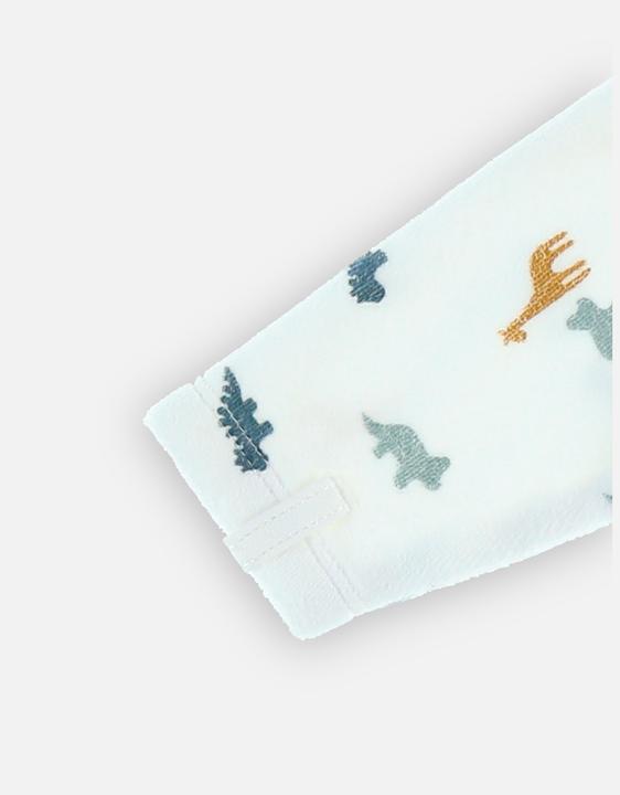 Produktbild Noukies Strampler Velours mit Tieren Weiss/Blau Gr. 68 (68)