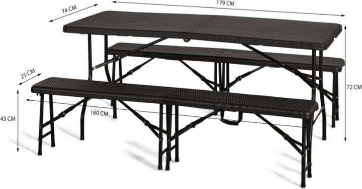 Image du produit Ich-zapfe Ensemble de tente à bière Emma pliable, 3 pièces, marron (179 cm)