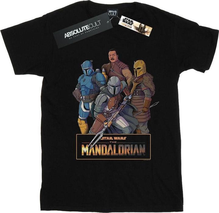 Actual product image Star Wars Mens The Mandalorian Character Collage T-Shirt (4XL)