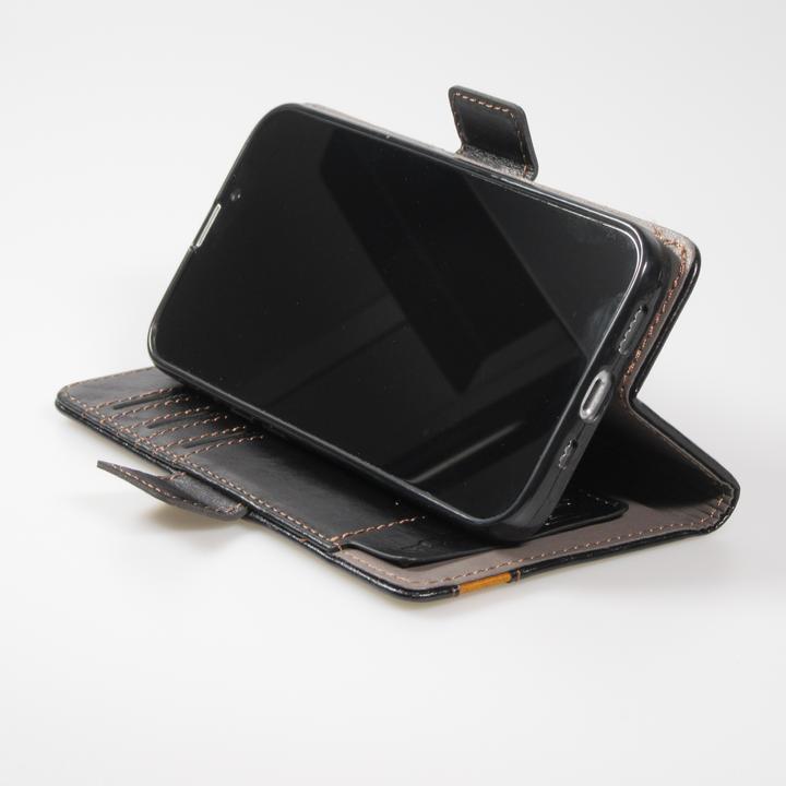 Image du produit PhoneLook Etui cuir Flip Wallet en cuir véritable avec stripe design et compartiment à cartes (Apple iPhone 13)