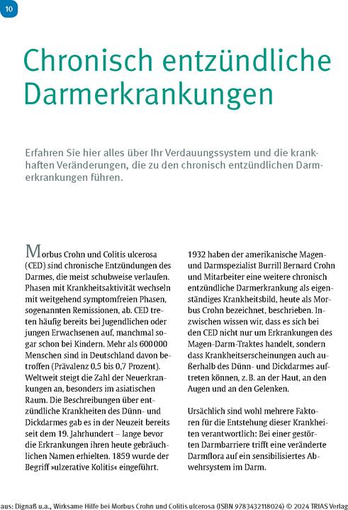 Produktbild Wirksame Hilfe bei Morbus Crohn und Colitis ulcerosa (Deutsch, Jürgen-Michael Stein, Axel Dignass, Franz Hartmann, 2024)