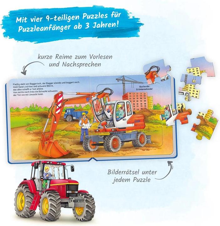 Actual product image Puzzle book vehicles (10 pieces)