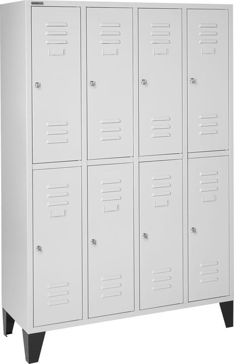Schäfer Shop Kleiderspind, 2 x 4 Abteile, m. Sockel, Abteilbreite 300 mm (123 cm, 185 cm)