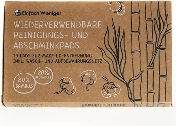 Produktbild Einfach Weniger Wiederverwendbare Abschminkpads aus Bambus Schwarz