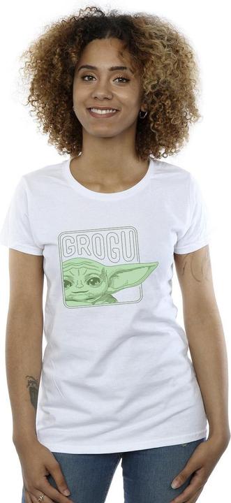 Actual product image Star Wars Womens/Ladies The Mandalorian Grogu Box Cotton T-Shirt (L)