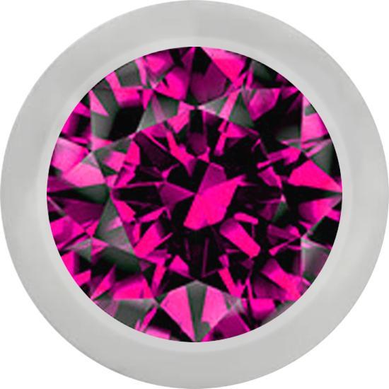 Actual product image Star Piercing Micro ball silver with crystal fuchsia (Surgical steel 316L)
