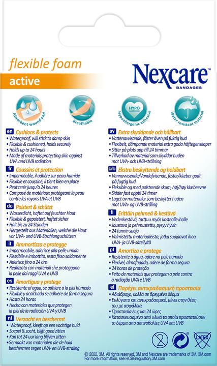 Actual product image Nexcare Pflaster Flexible Foam Active 3 Grössen assortiert (8 x)