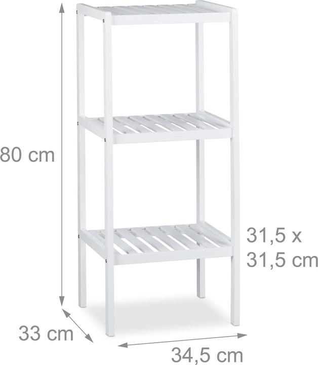 Actual product image Relaxdays Bamboo Bathroom Shelf (34.5 x 33 x 80 cm)